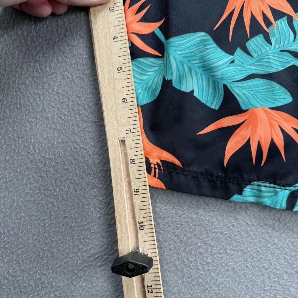 Hurley Board Shorts‎ Mens 36 Black Tropical Floral Swim Trunks Quick Dry UnLined